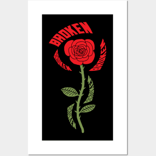 Broken Rose (Red) Posters and Art